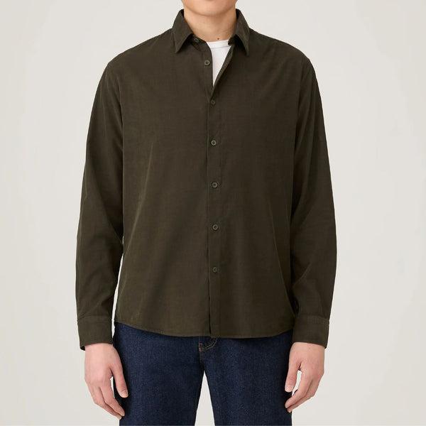 Dark Green Fine Corduroy Cotton Shirt