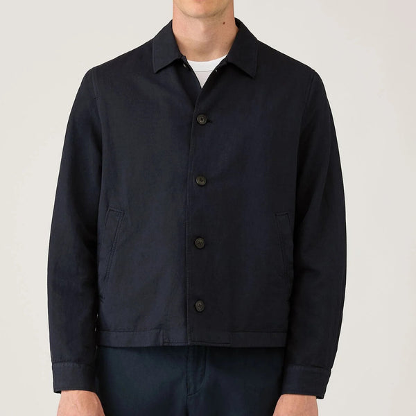 Navy Cotton Linen Jacket