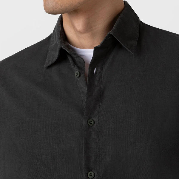 Drill Green Fine Cord Cotton Shirt