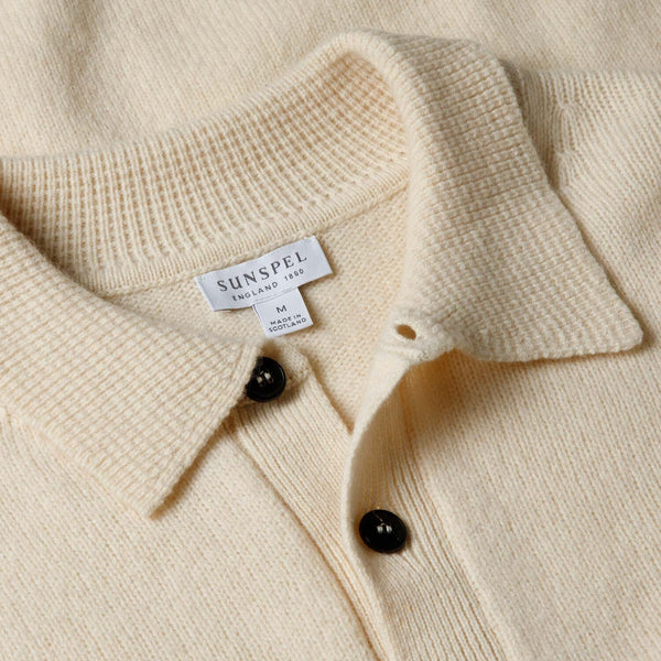 Ecru Lambswool Polo Sweater