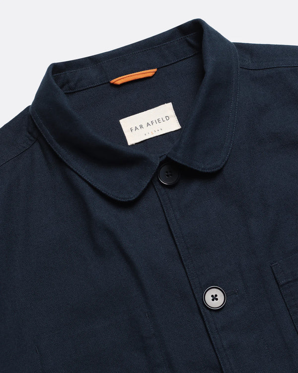 Navy/Iris Panama Twill Station Jacket