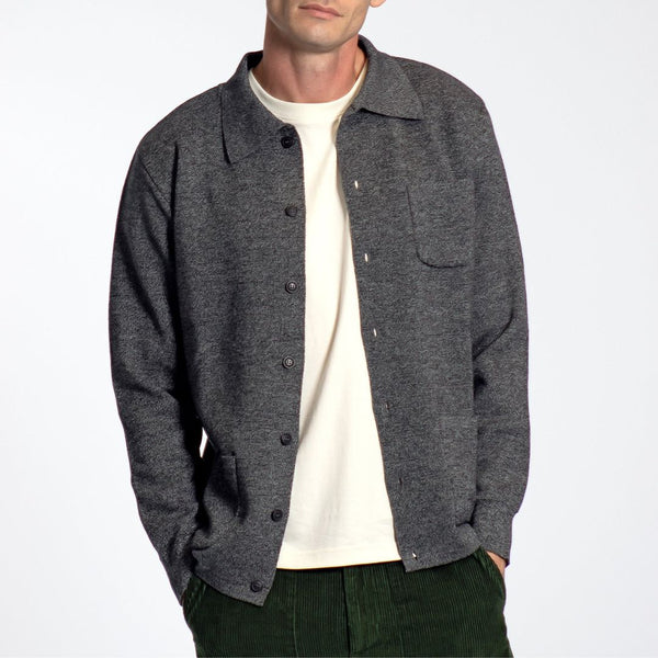 Grey Melange Cotton Station Cardigan