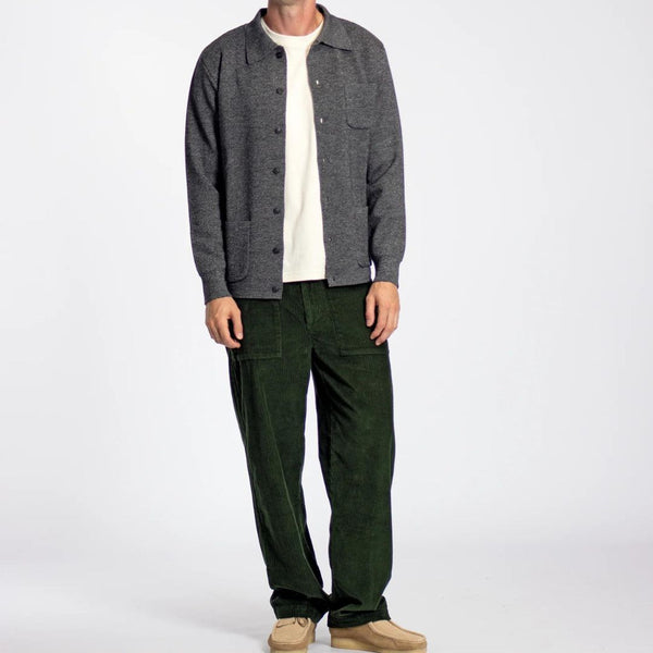 Grey Melange Cotton Station Cardigan