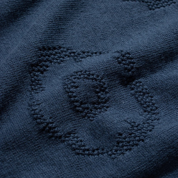 Blue Belser Geo Floral Cotton Knit S/S Polo