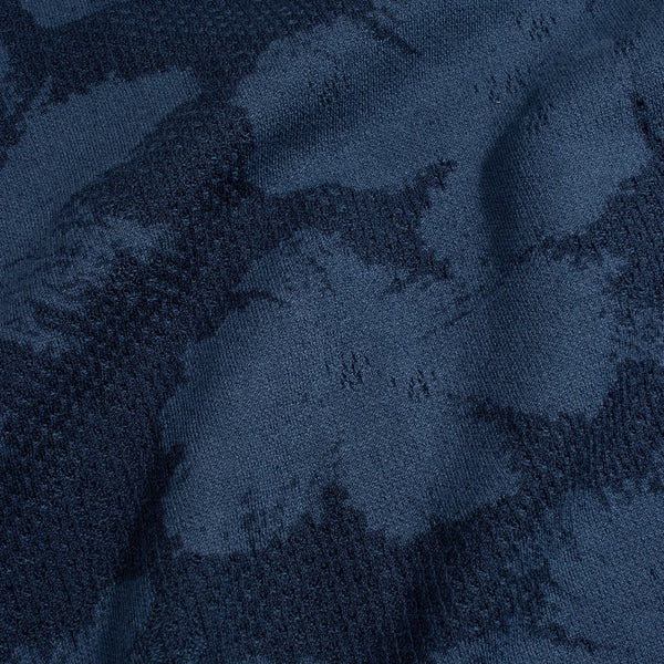 Navy Zigger Pixal Floral Knitted Cotton Shirt