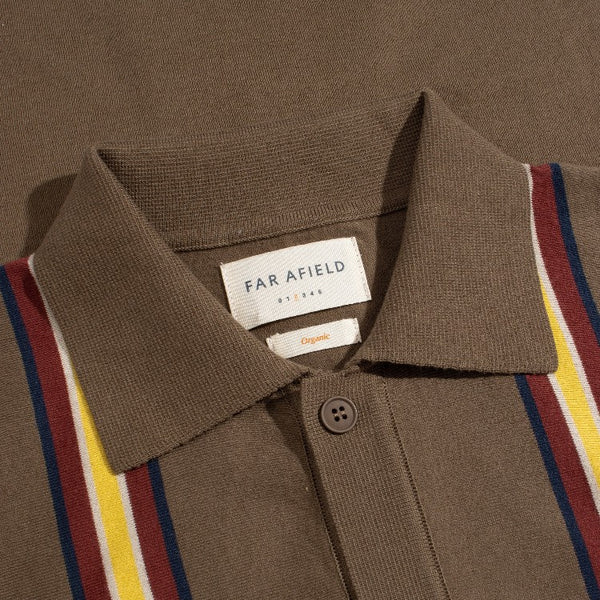 Brown Canopy Stripe Velzy Knitted Cotton Shirt