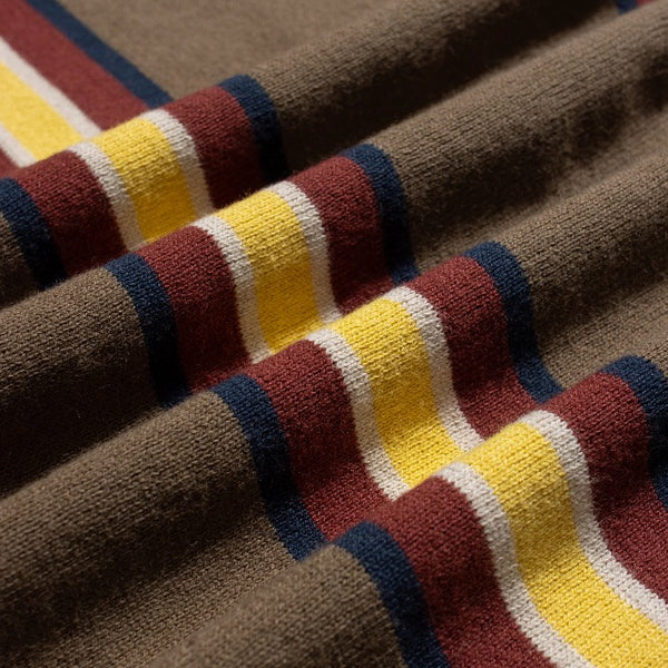 Brown Canopy Stripe Velzy Knitted Cotton Shirt