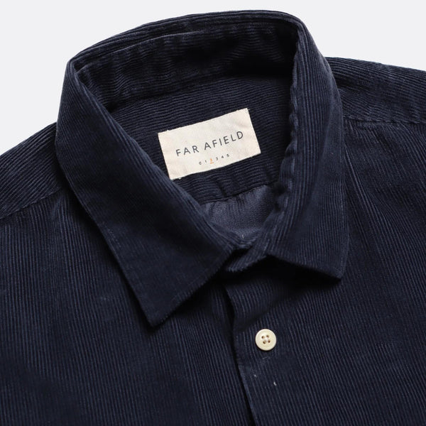 Navy Iris Two Pocket Corduroy Cotton Shirt