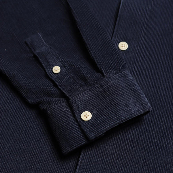 Navy Iris Two Pocket Corduroy Cotton Shirt