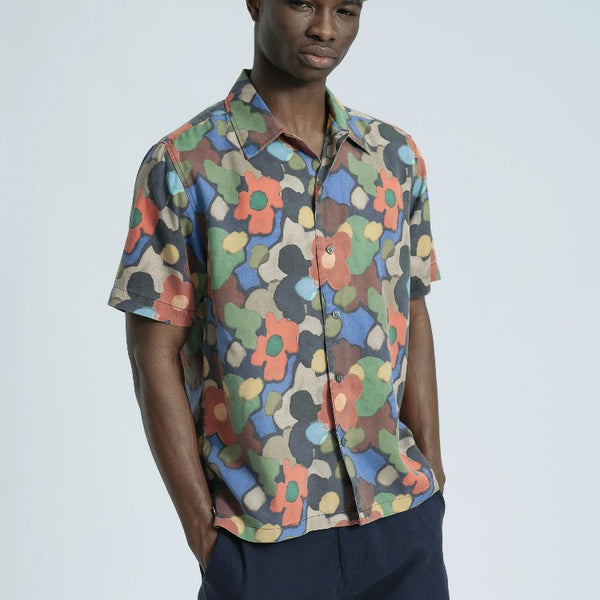 Red Navy Yami Floral Busey S/S Shirt