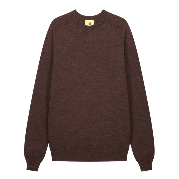 Marron Aris Merino Wool Knit Crewneck Sweater