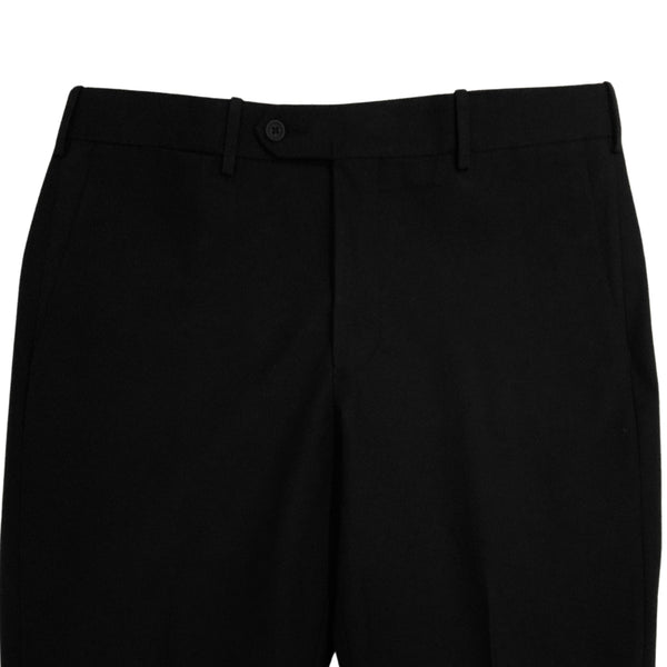 Black 'Paper' Wool & Cotton Trouser
