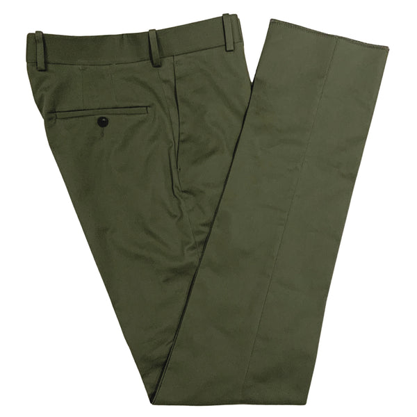 Olive Green Twill Cotton Trouser