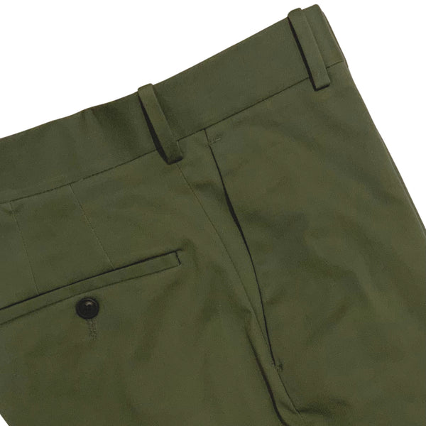 Olive Green Twill Cotton Trouser