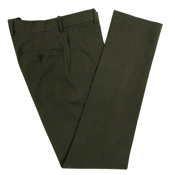 Green 'Paper' Wool & Cotton Trouser