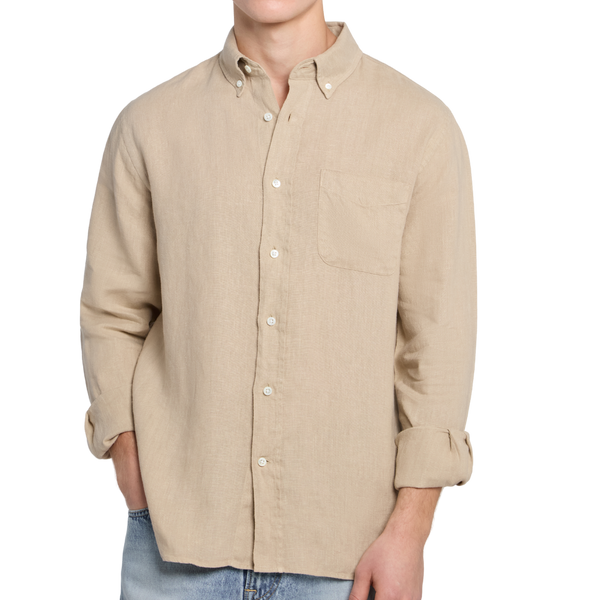 Sand Pure Linen Button Down Shirt