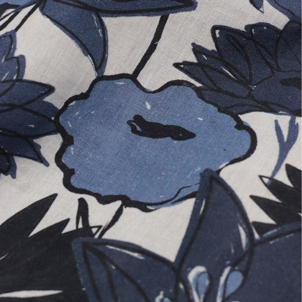 Navy Iris Flower Collage Print Selleck Shirt