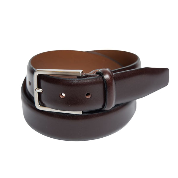 Burnished Brown Leather Dress Belt