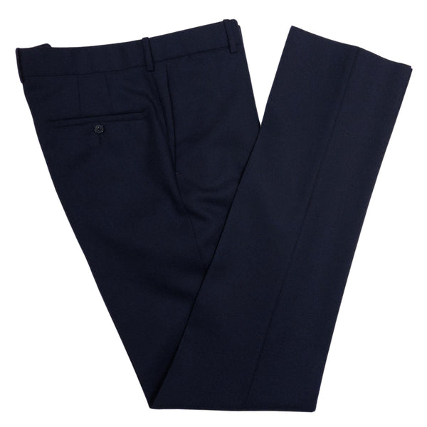 French Navy Wool Canvas Trouser