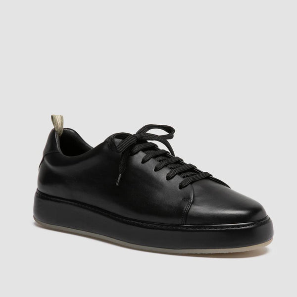 Nero Covered Leather Low Top Sneakers