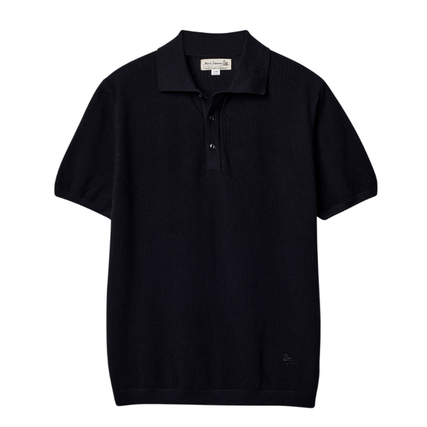 Deep Black KPLP02 Knitted Cotton Polo
