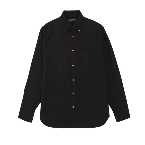 Black Supima Cotton Oxford Button Down Cotton Shirt