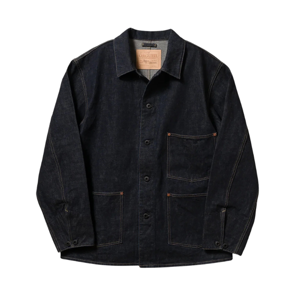Indigo OR-403 One Wash Tailor Denim Coverall Jacket