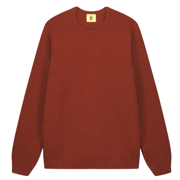 Orange Youri Merino Wool Round Neck Sweater
