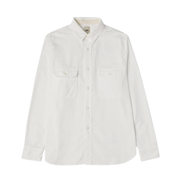 F3496 White Oxford Cotton Work Shirt