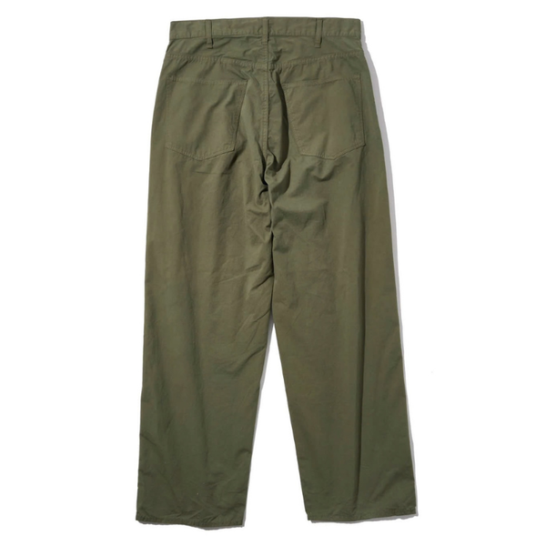 Olive Sapience Cloth Lot Tuck Six Pocket Cotton Trouser