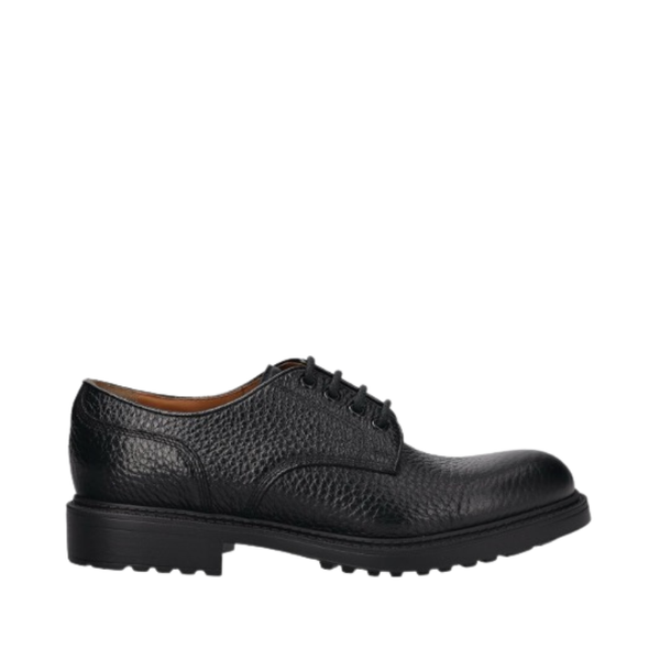 Black Nero Haruki Cervo Grain Leather Lace-up Derby Shoes