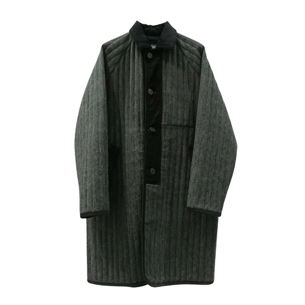 Black Wool Panelled Chantry Coat