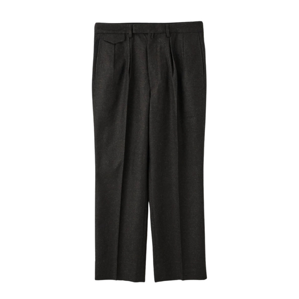 Brown Wool Cashmere 2Tuck Dress Trousers