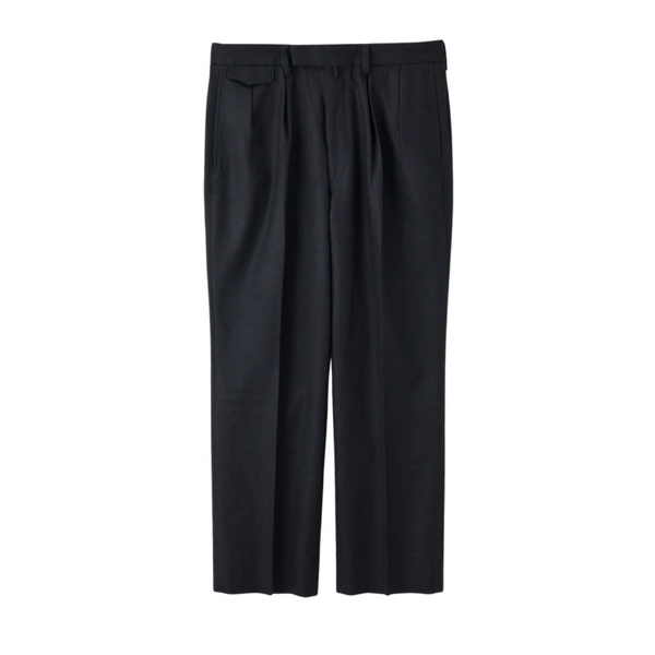 Navy Wool Cashmere 2Tuck Dress Trousers