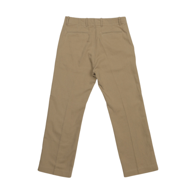 Beige Bube Wide Cotton Linen Chino Trouser
