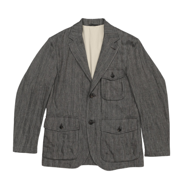 Grey Herringbone Chester Cotton Linen Jacket