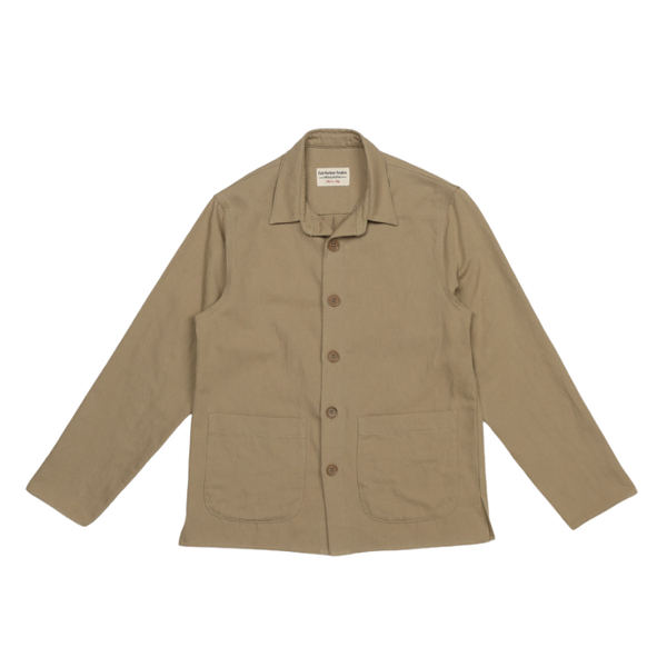 Beige Hadley Two Patch Cotton Linen Chore Jacket