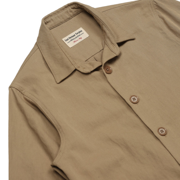 Beige Hadley Two Patch Cotton Linen Chore Jacket