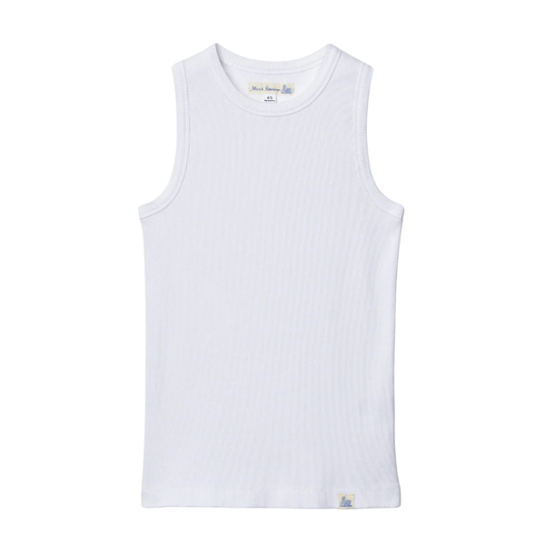White RIBTANK01 Iconic Ribbed Cotton Tank Top