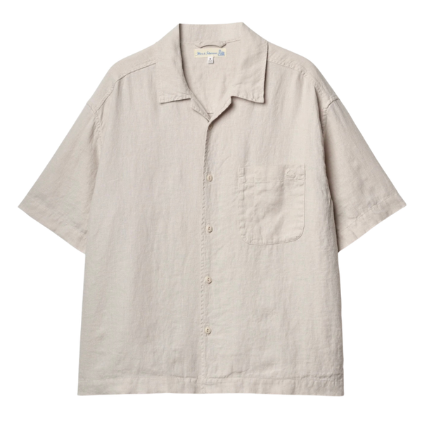 Light Stone SHIRT03LI Linen Bowling Short Sleeve Shirt
