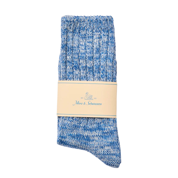 Denim Blue/Nature GS07 Melange Cotton Socks