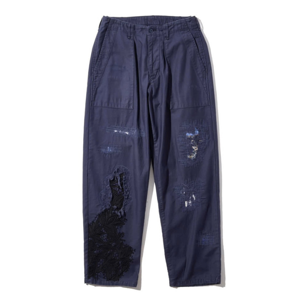 Navy Wabi Sabi Remake Ludens Cotton Baker Trouser