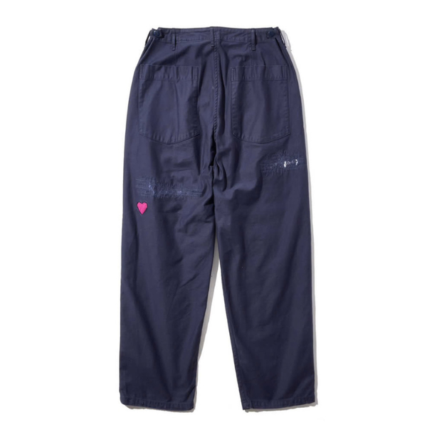 Navy Wabi Sabi Remake Ludens Cotton Baker Trouser