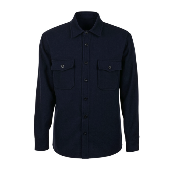 Navy Moab F2619 Washed Flannel Overshirt