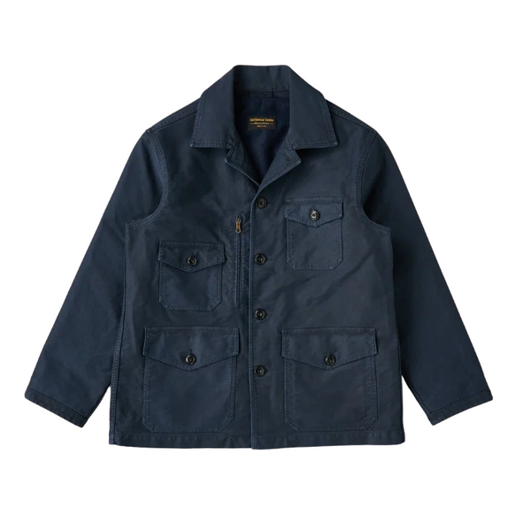 Navy Stanton F2621 Whipcord Cotton Patch Pocket Parka Jacket
