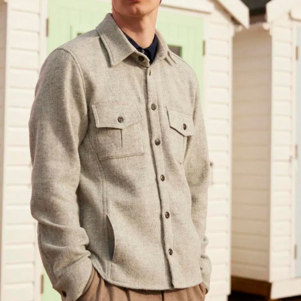 Light Grey Dexter Wool Overshirt