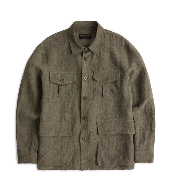 Green Ellis Linen English Safari Army Jacket