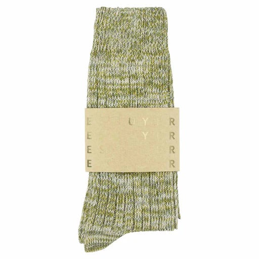 Green/Yellow Melange Blend Socks