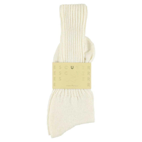 Off White Cotton Crew Socks