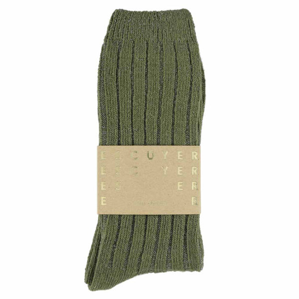 Khaki Cashmere Crew Socks